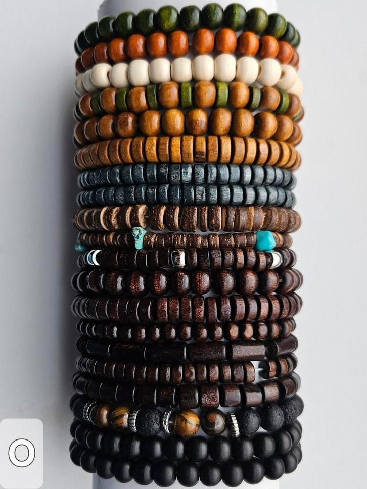 Grote partij van 800 armbandjes met houten kralen !, Sieraden, Tassen en Uiterlijk, Armbanden, Nieuw, Ophalen of Verzenden