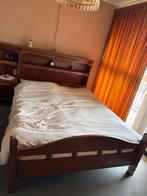 Tweepersoonsbed 180x200 met kast en nachtkastje, Ophalen, Gebruikt, Bruin, Tweepersoons