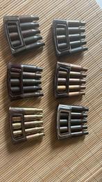 Wo2 - 6x hembrug clips met hulzen lot, Ophalen of Verzenden, Hulzen of Bodemvondsten