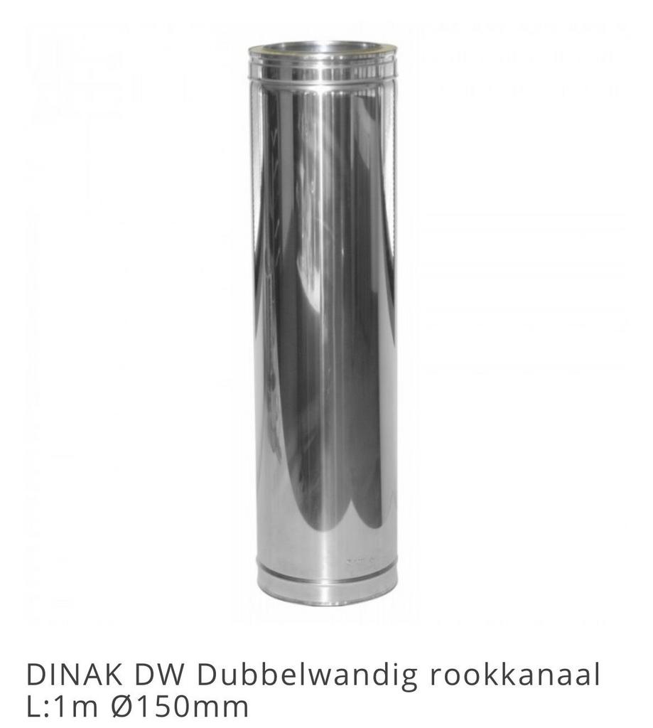 Dinak Dubbelwandig Rookkanaal 100cm, Ø150mm, Nieuw, Ophalen of Verzenden, Nieuw