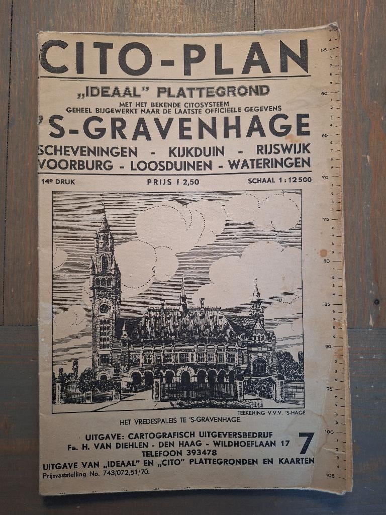 Cito-Plan "Ideaal" Plattegrond 's-Gravenhage 1947, Gelezen, Ophalen of Verzenden, Landkaart, 1800 tot 2000