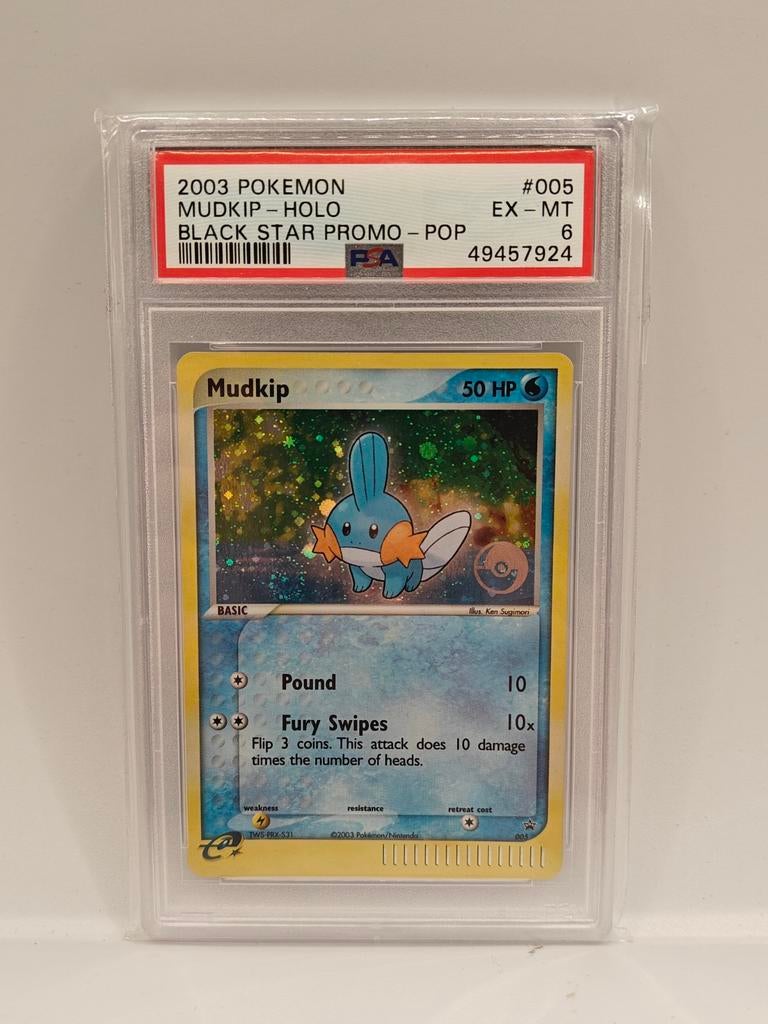 2003 pokemon mudkip Holo black star promo PSA 6, Hobby en Vrije tijd, Verzamelkaartspellen | Pokémon, Ophalen of Verzenden, Zo goed als nieuw
