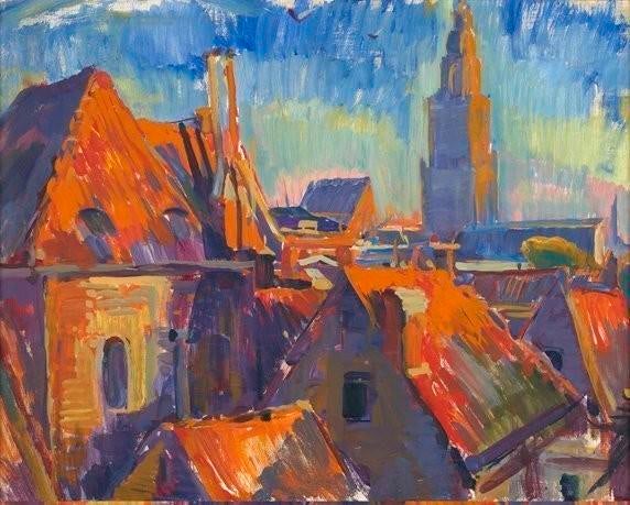 Koppermaandagprent - Martinitoren Groningen - De Ploeg, Ophalen of Verzenden