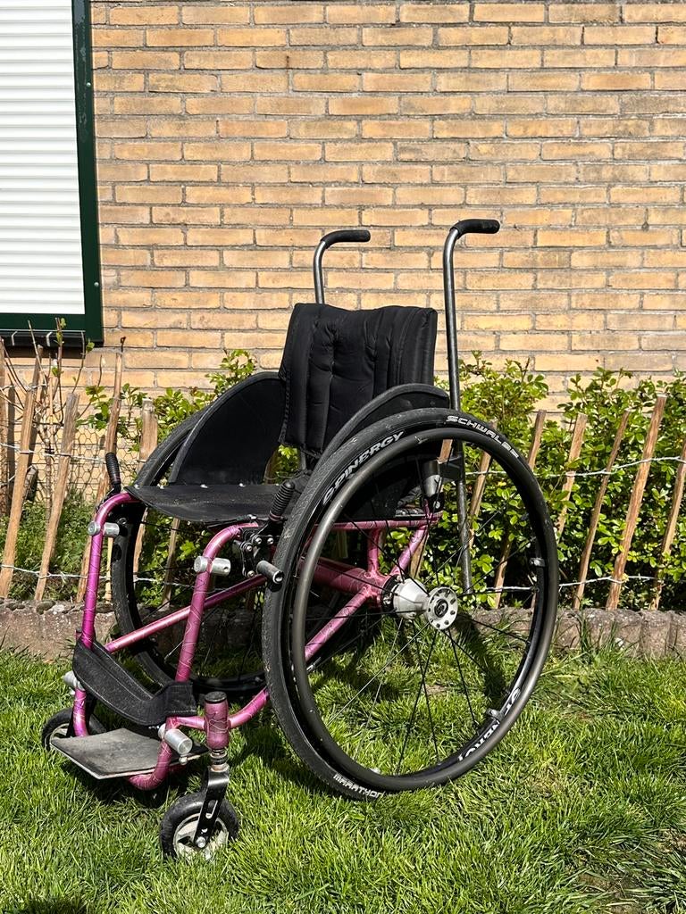 Custom made vast frame rolstoel (Zephyr-Colours in Motion), Diversen, Ophalen, Zo goed als nieuw, Duwrolstoel
