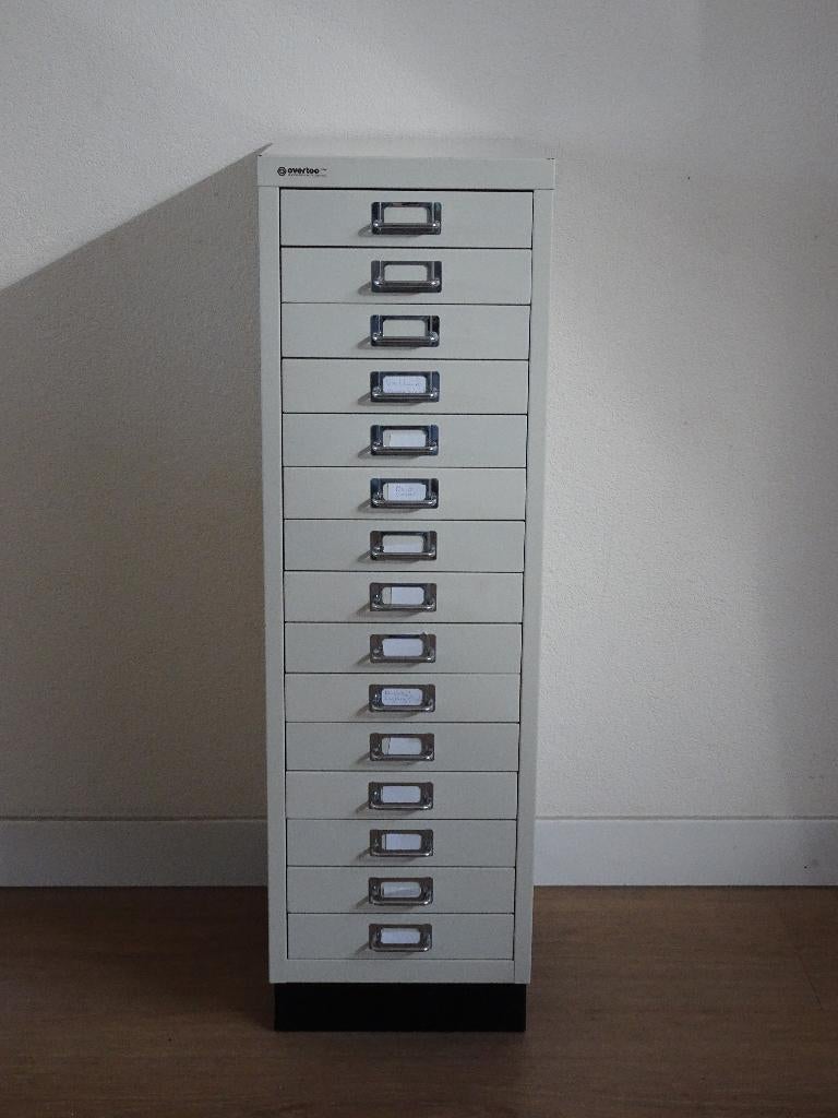 Metalen ladekast / archiefkast Overtoom, Ophalen, Minder dan 50 cm, Gebruikt, 5 laden of meer