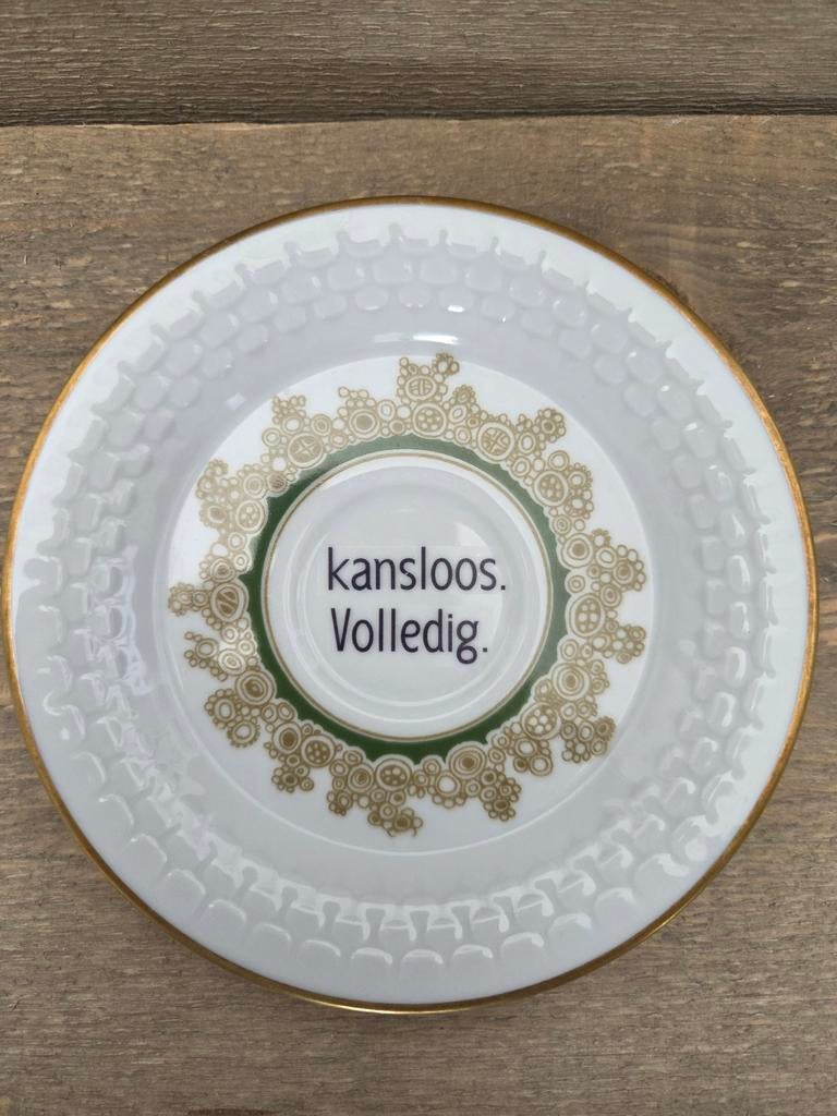 Uniek Sierbordje / Schoteltje met Tekst., Ophalen of Verzenden