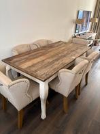 Rivièra Maison Driftwood eettafel met stoelen, Gebruikt, Vijf personen of meer, 150 tot 200 cm, Rechthoekig