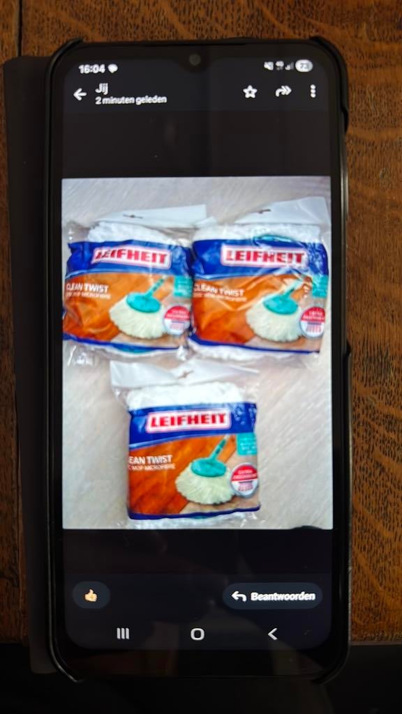 Leifheit clean twist disc mop microfibre 3 stuks nieuw, Ophalen, Mop of Dweil