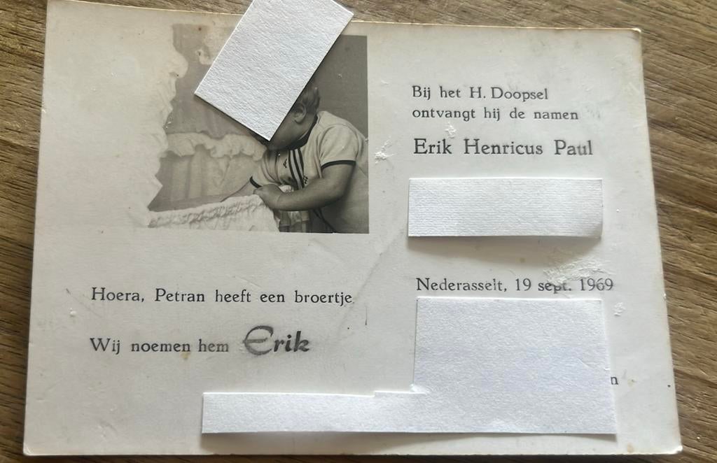 Nederasselt,,1969-19-09…Erik, Verzamelen, Ophalen of Verzenden, Voor 1970