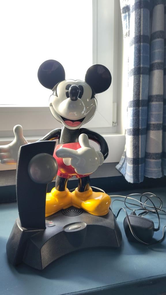 Disney Mickey Mouse telefoon vintage retro, Verzamelen, Disney, Ophalen of Verzenden, Mickey Mouse, Gebruikt, Beeldje of Figuurtje