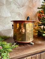 Vintage messing & koper wijnkoeler met leeuwenpootjes, Ophalen of Verzenden