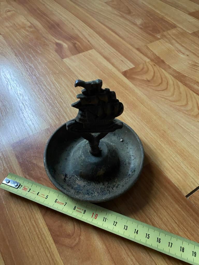 Antieke koperen schaal met VOC-schip, Ophalen of Verzenden