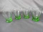 4 Leerdam Copier Annagroen bekerglazen., Ophalen of Verzenden