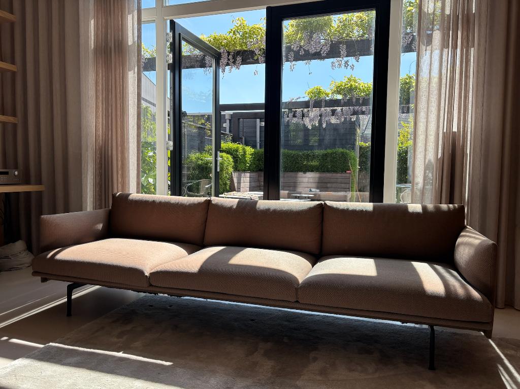 Muuto outline 3,5 zits bank Kvadrat stof steelcut trio, Ophalen, 250 tot 300 cm, Gebruikt, Driepersoons