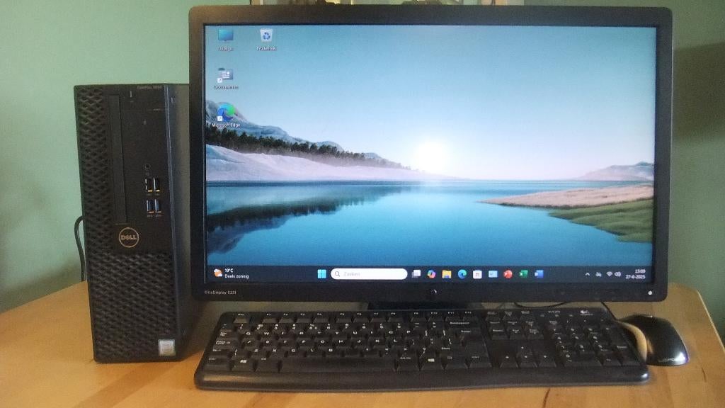 Dell 3050 i5-7500 Windows 11 ssd wifi p.c ook als set., Computers en Software, Desktop Pc's, Zo goed als nieuw, 3 tot 4 Ghz, HDD