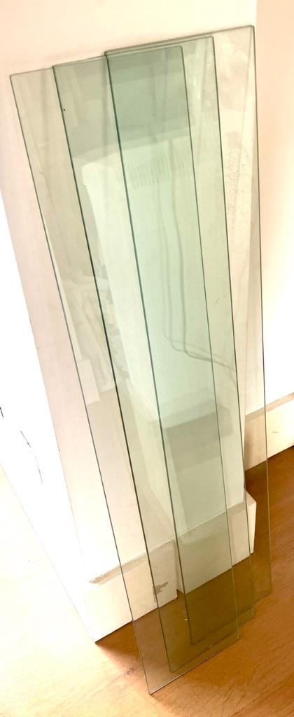 3 Glasplaten - 1100 x 205 x 5 mm, Doe-het-zelf en Verbouw, Glas en Ramen, Ophalen, Gebruikt, Minder dan 80 cm, 80 tot 120 cm