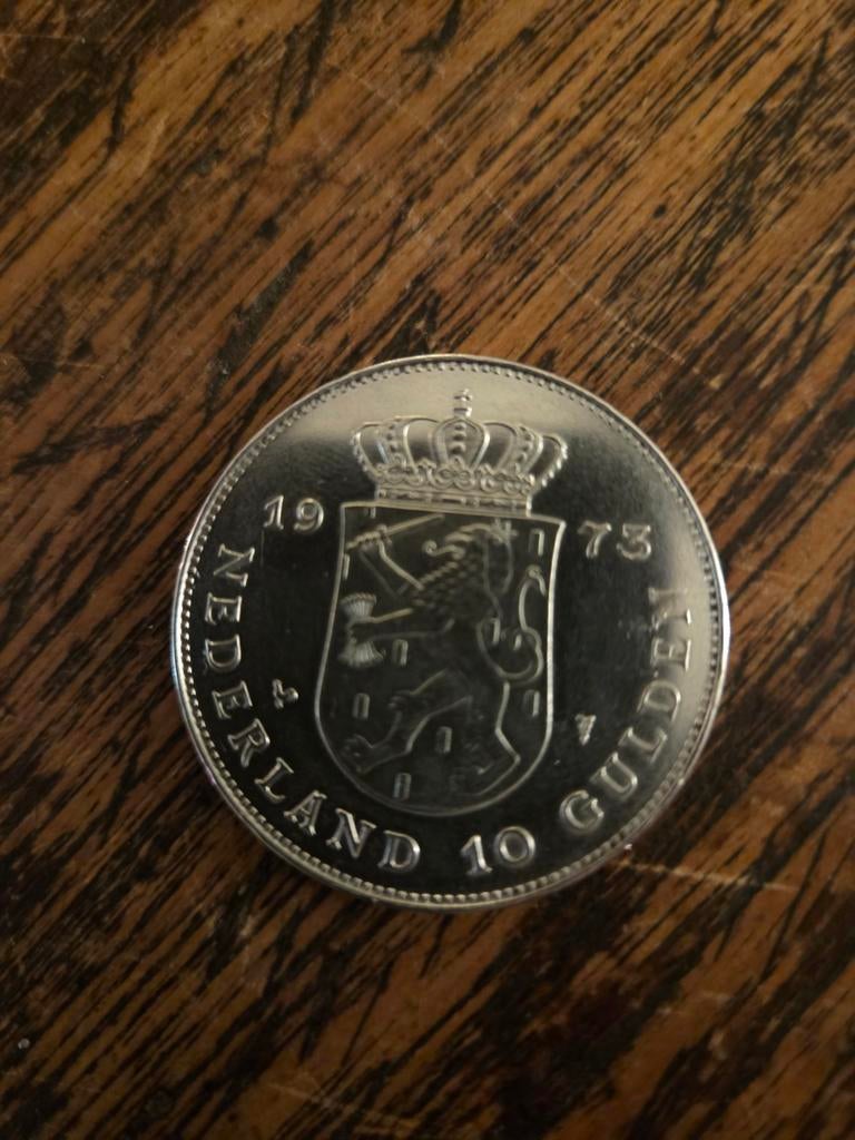 Zilveren 10 gulden munt 1973 Juliana Regina, Postzegels en Munten, Munten | Nederland, Ophalen of Verzenden, Koningin Juliana