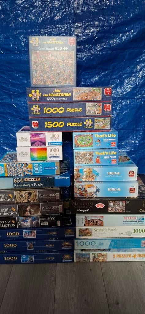 Grote collectie legpuzzels (Jan van Haasteren, Ravensburger), Ophalen of Verzenden, 500 t/m 1500 stukjes, Gebruikt, Legpuzzel