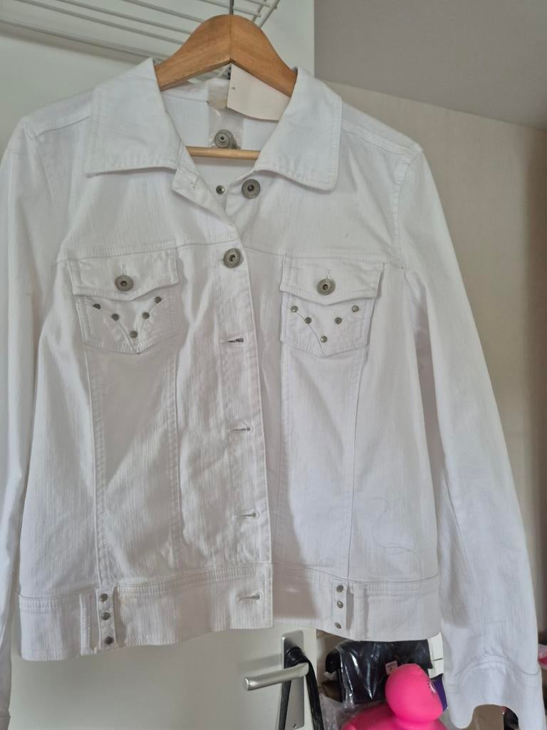 Wit spijkerjasje Miss Etam maat 46 stretch, Ophalen of Verzenden, Nieuw, Maat 46/48 (XL) of groter, Wit