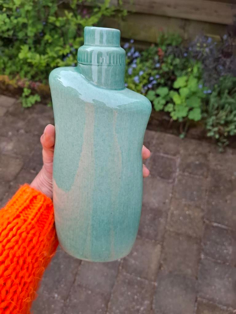 Keramieke Vaas in flesvorm groen, Ophalen