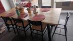IKEA SKOGSTA Eettafel (235x100) + 6 SKANSNÄS Stoelen, Ophalen of Verzenden, Zo goed als nieuw, Scandinavisch, 6 tot 8 stoelen