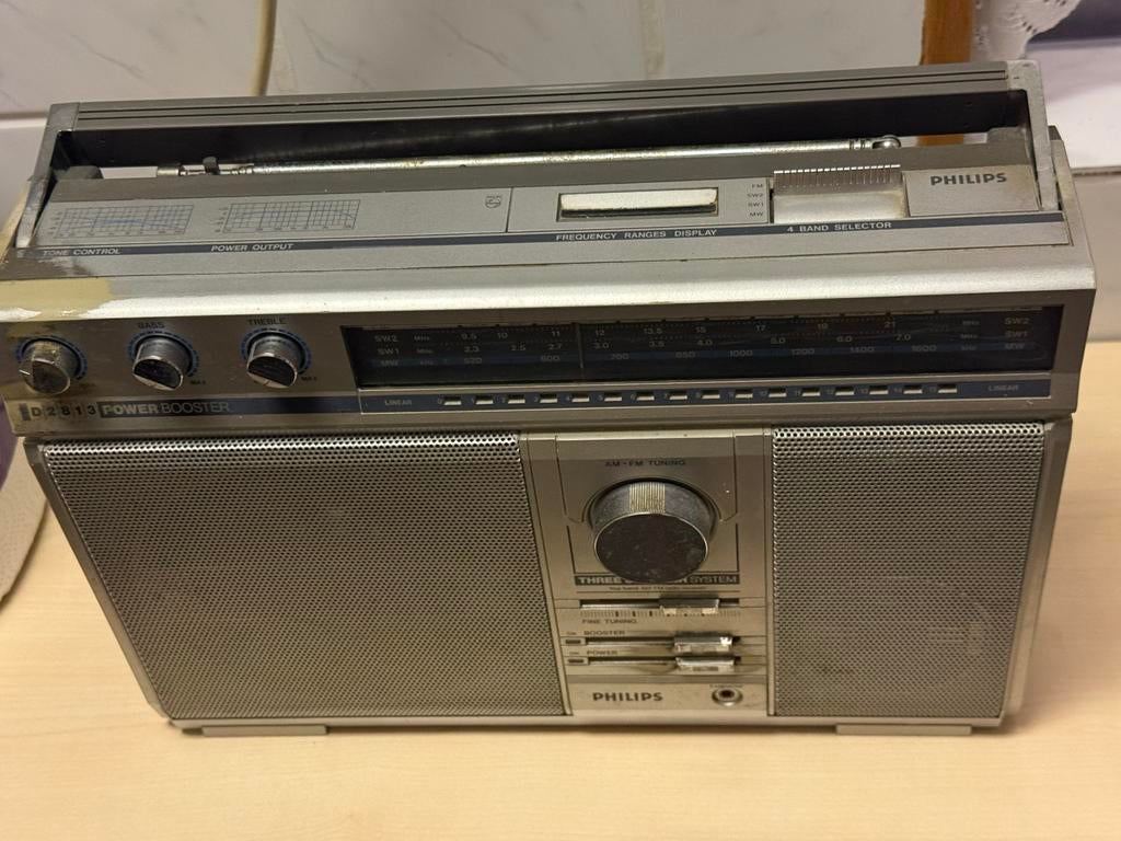 Vintage Philips D2813 Power Booster Radio - Werkt Perfect, Ophalen, Gebruikt, Radio