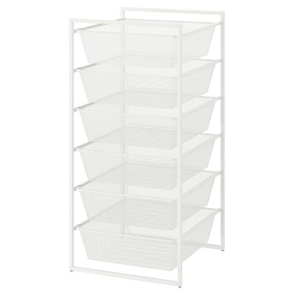 IKEA JONAXEL Opbergsysteem met 6 metalen manden, Minder dan 50 cm, Gebruikt, 5 laden of meer, 100 tot 150 cm