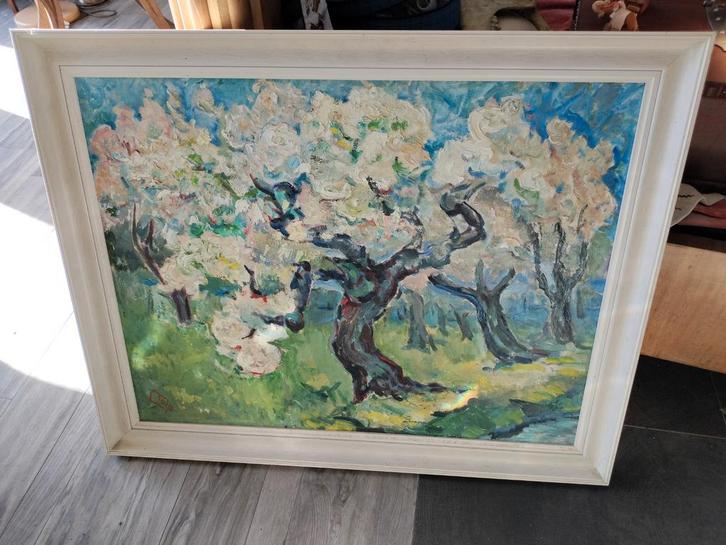 Schilderij: Bloeiende boomgaard, impressionistische stijl, Antiek en Kunst, Kunst | Schilderijen | Modern, Ophalen