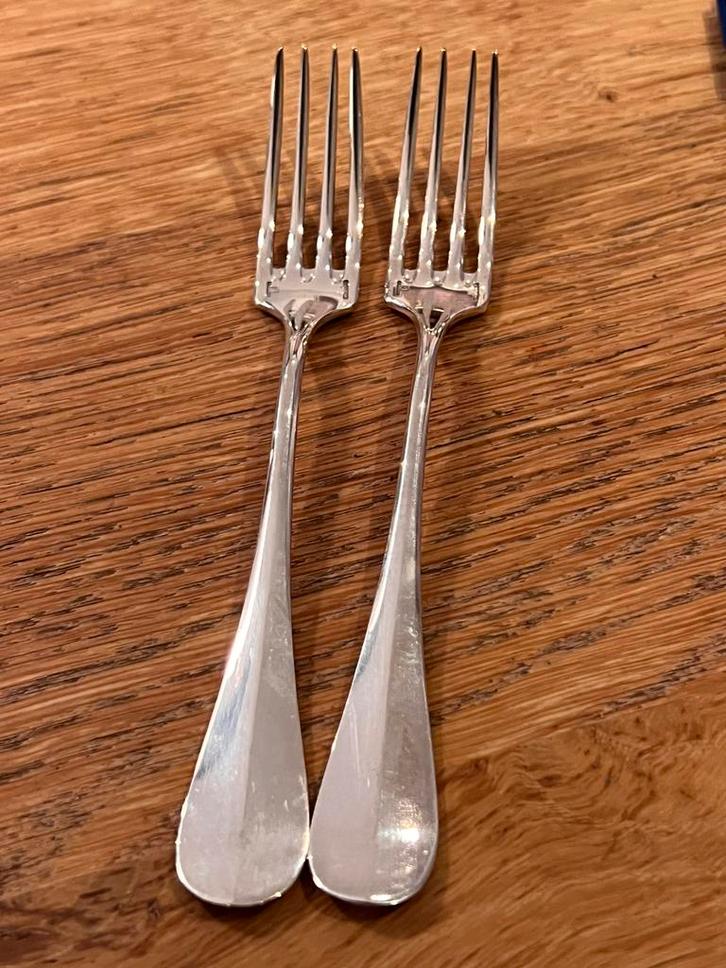 2x vork christofle france verzilverd, Antiek en Kunst, Antiek | Bestek, Ophalen of Verzenden