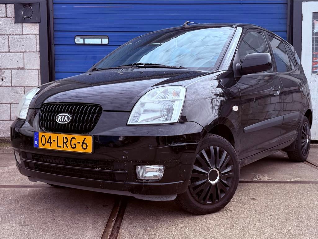 Kia Picanto 2005 Zwart Airco Elektriche ramen, Auto's, 65 pk, Zwart, Bedrijf, 487 kg