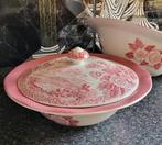 Vintage Staffordshire Ironstone Servies - Rood Toile, Ophalen of Verzenden