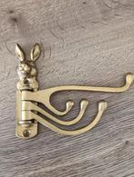 Messing kinder kapstok. Afbeelding haas., Wandkapstok, Gebruikt, Ophalen of Verzenden, Minder dan 100 cm