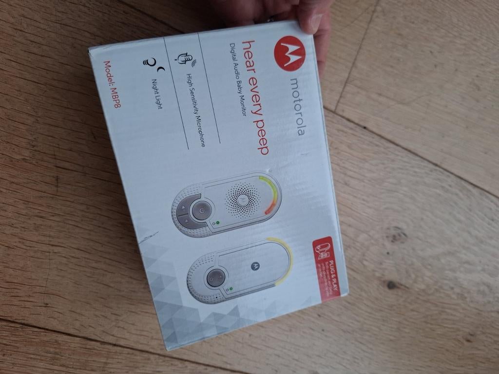 Motorola MBP8 Digitale Audio Babyfoon met Nachtlampje, Kinderen en Baby's, Babyfoons, Ophalen of Verzenden, Gebruikt, 100 tot 250 meter