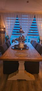 Kloostertafel +eetstoelen, Huis en Inrichting, Gebruikt, 200 cm of meer, Rechthoekig, 50 tot 100 cm