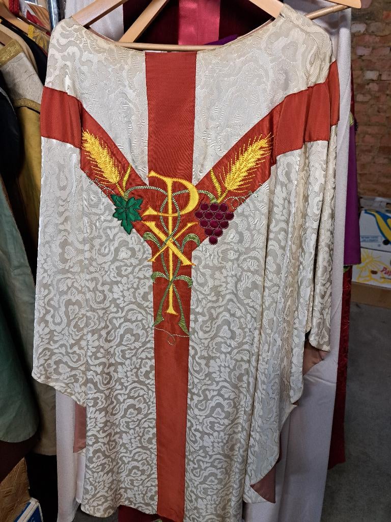 antiek vintage Priester Kleding Chasuble Kazuifel Stola Albe, Ophalen of Verzenden
