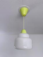 Charmant vintage melkglas hanglampje, Gebruikt, Vintage, Ophalen of Verzenden, Glas