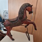 Antiek Houten Paard - Handgesneden Decoratie, Ophalen of Verzenden