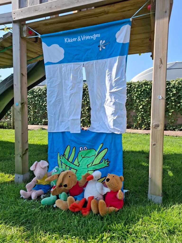 Poppenkast Kikker en Vriendjes met handpoppen (80x150cm), Ophalen of Verzenden, Gebruikt, Overige typen