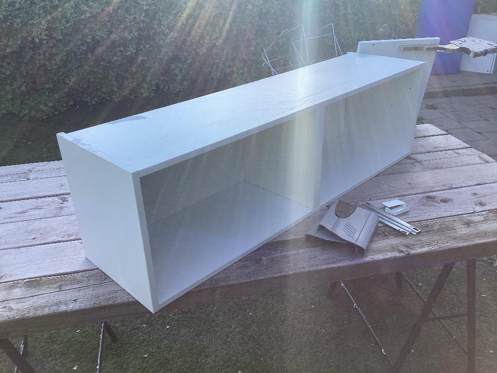 Bruynzeel bovenkast wit 120x32x35 bxdxh met klep, Ophalen, Gebruikt, 100 tot 150 cm, Wit