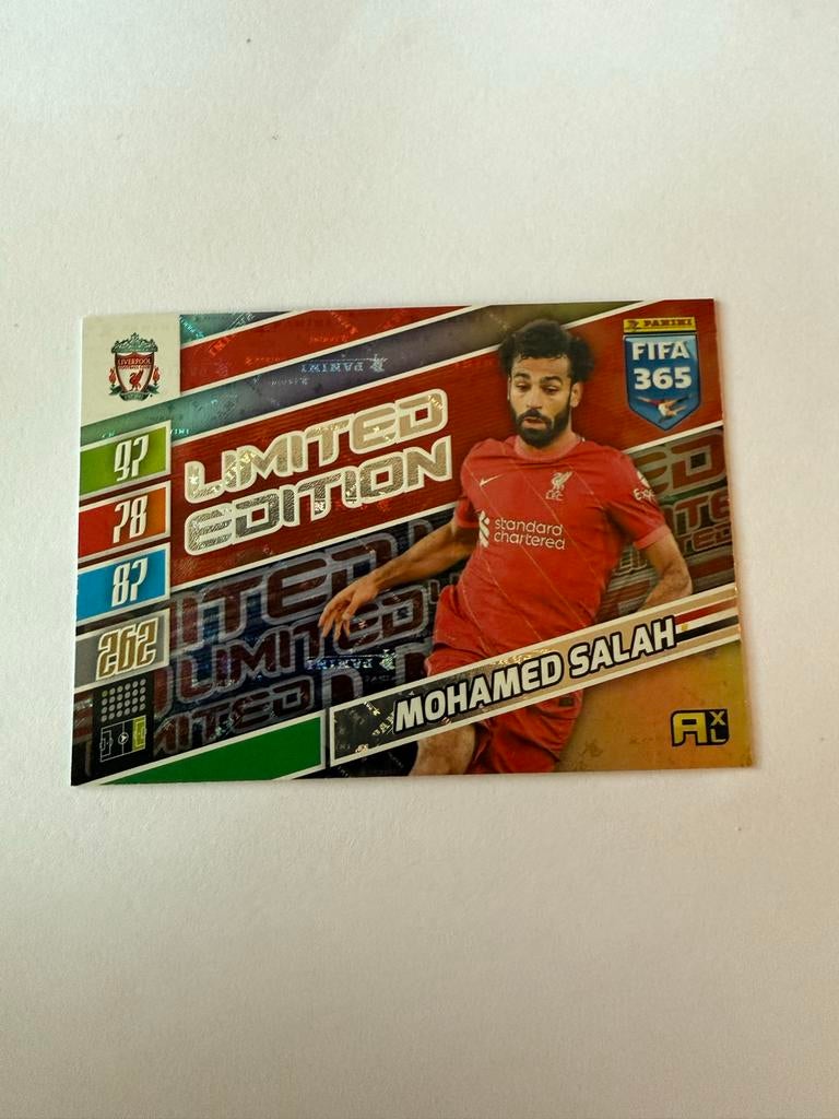 Panini FIFA 365 Limited Edition Mohamed Salah Liverpool, Ophalen of Verzenden, Zo goed als nieuw, Buitenlandse clubs, Spelerskaart