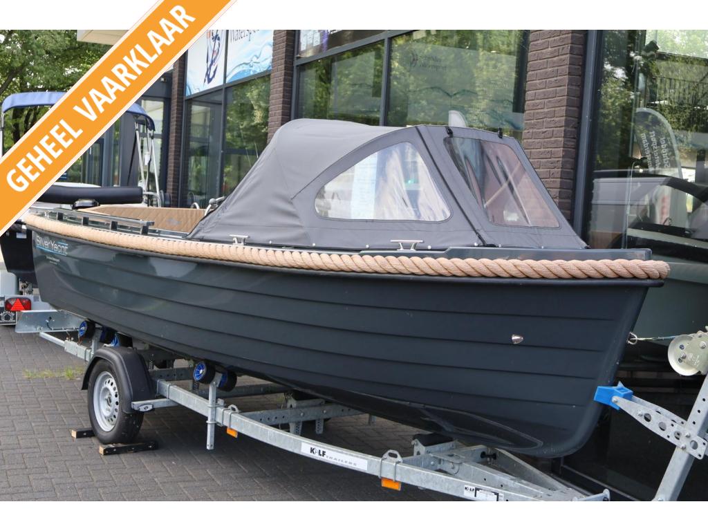 SilverYacht 495 met Honda 15PK, Watersport en Boten, Sloepen, Zo goed als nieuw, 10 tot 30 pk, 3 tot 6 meter, Buitenboordmotor