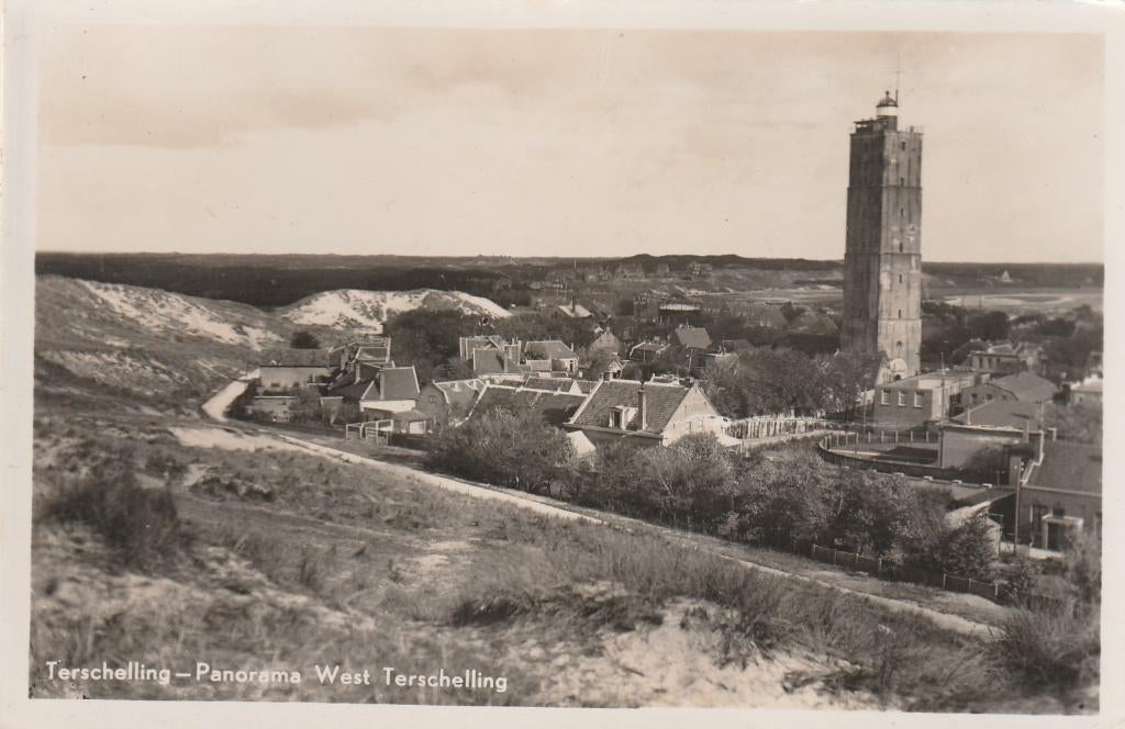 panorama west terschelling, Ophalen of Verzenden, 1940 tot 1960, Waddeneilanden