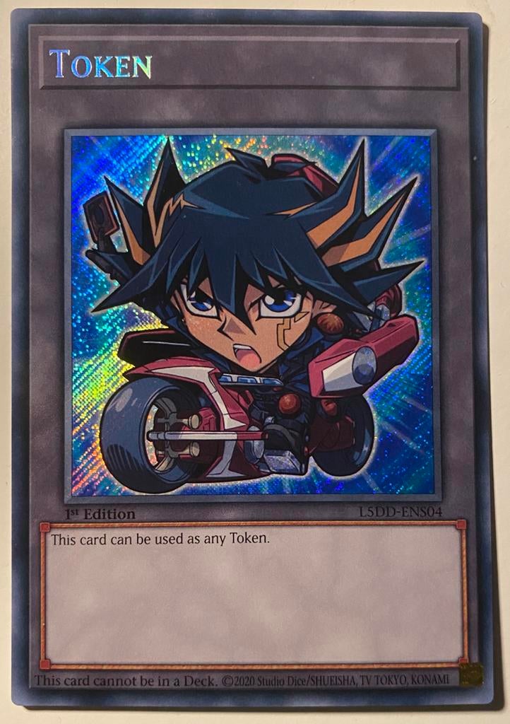 Yu-Gi-Oh! Yusei L5DD Token 1st Edition !, Ophalen of Verzenden, Gebruikt, Losse kaart, Foil