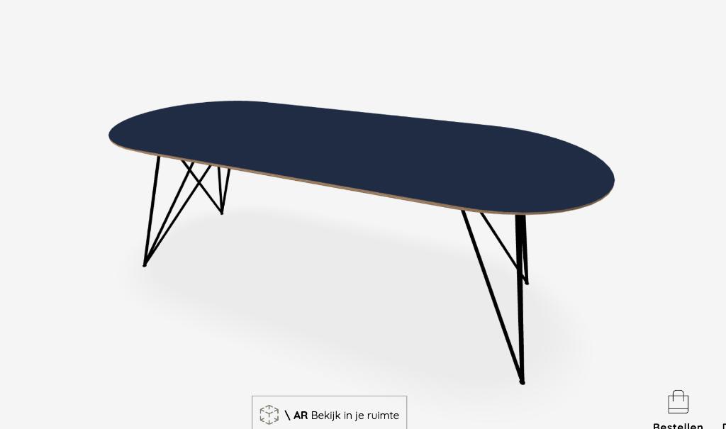 Design eettafel Tables by Tim 220 x 90 cm (Nieuw), Huis en Inrichting, Tafels | Eettafels, Zo goed als nieuw, 50 tot 100 cm, 200 cm of meer
