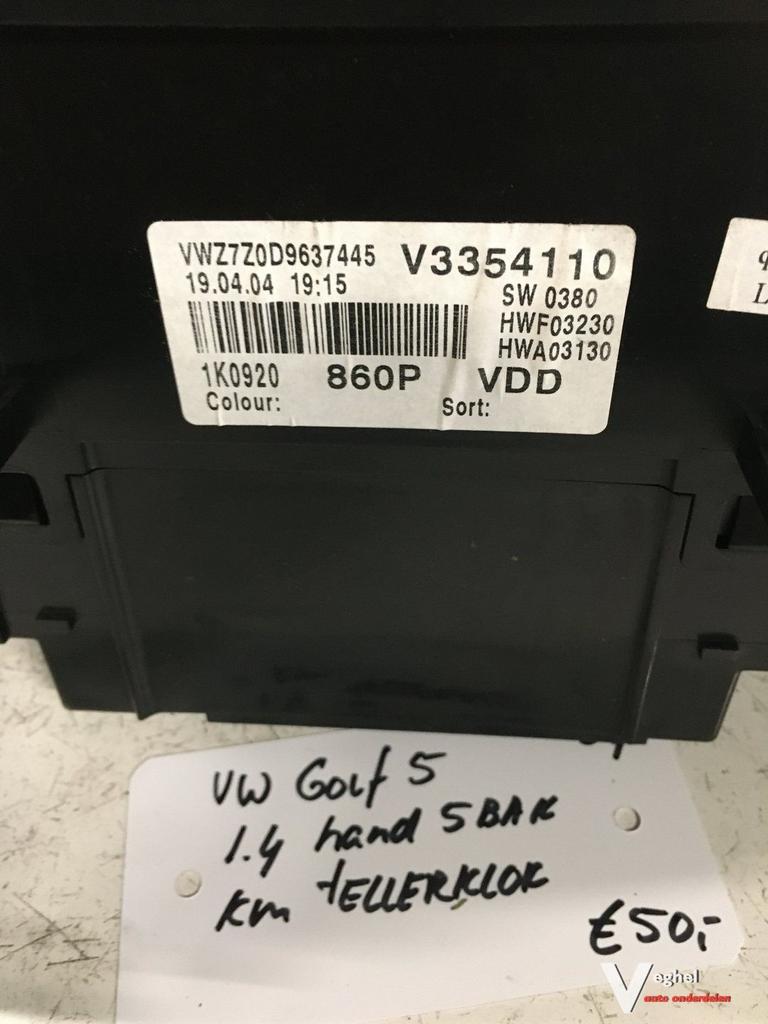 Vw Golf 5 1.4 handgesch. 5 bak  2004  Km Tellerklok, Gebruikt, -, -, Ophalen of Verzenden