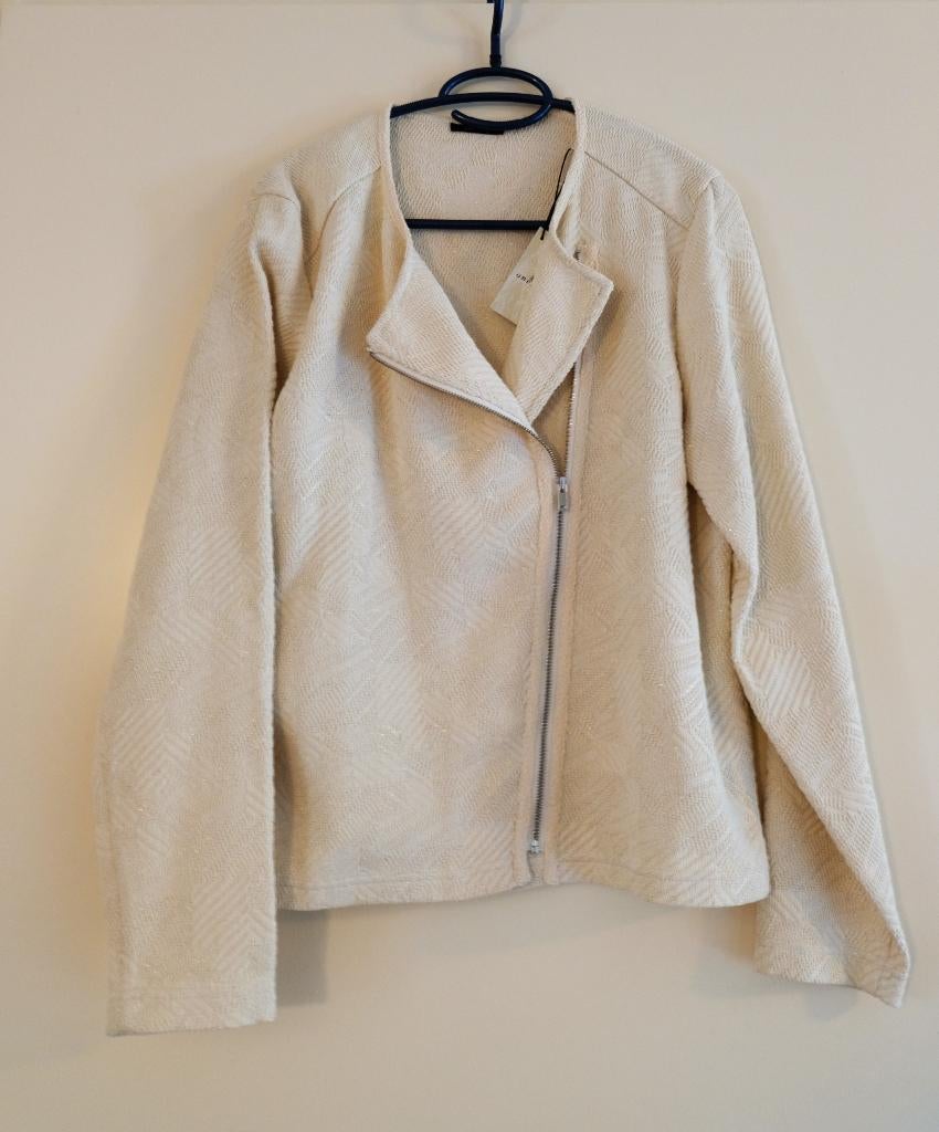 Nieuw: One Step designer jasje crème goud structuur mt 44, One Step, Beige, Maat 42/44 (L), Nieuw