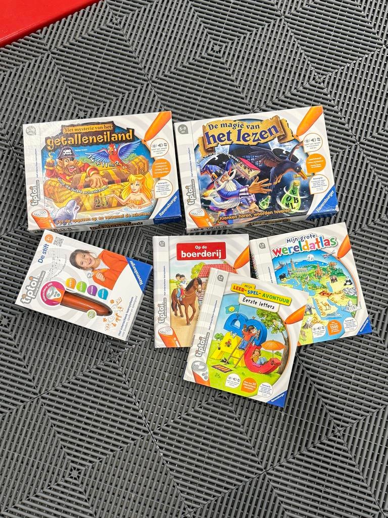 Tiptoi Starterset met Stift en 5 Boeken/Spellen, Kinderen en Baby's, Ophalen of Verzenden, Zo goed als nieuw, Taal en Lezen, Met geluid