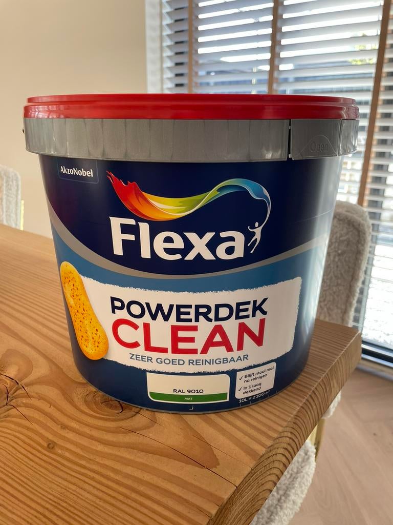 Flexa Powedek Clean RAL 9010 - 10 liter muur-/plafondverf, Doe-het-zelf en Verbouw, Verf, Beits en Lak, Ophalen, Zo goed als nieuw