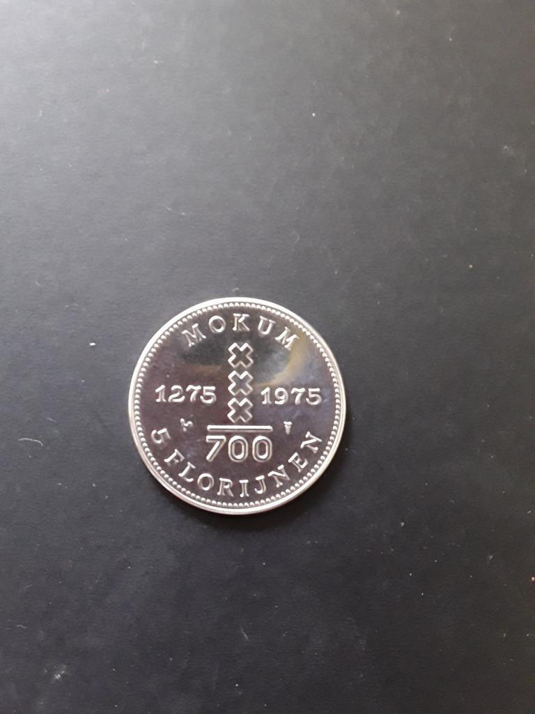 Zilveren 5 florijnen munt, Postzegels en Munten, Ophalen of Verzenden, Vóór koninkrijk