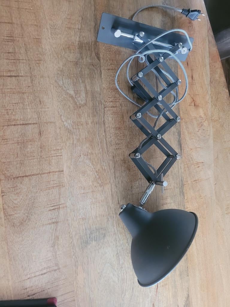 Zwarte schaarlamp met blauwe binnenkant, Ophalen